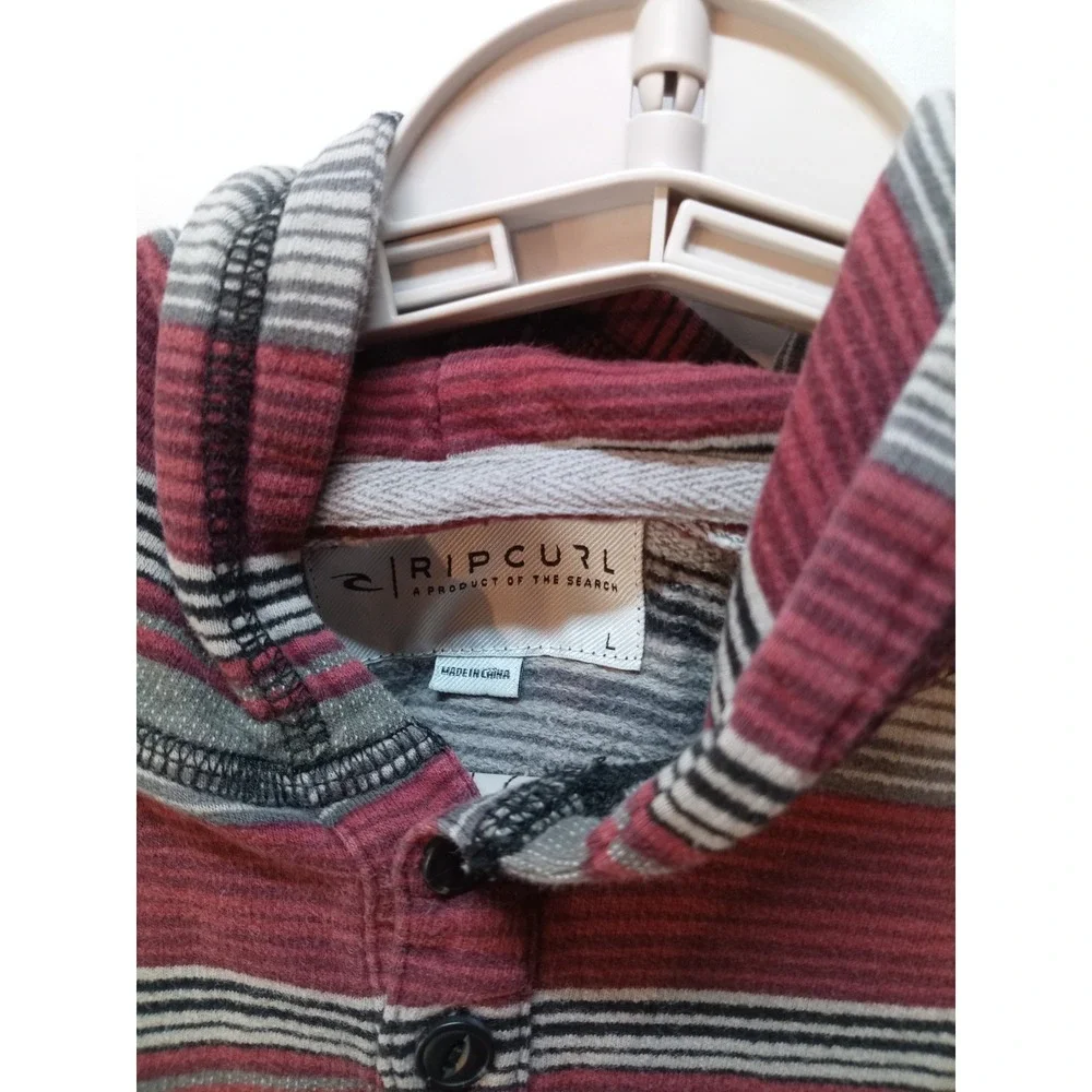 Rip Curl Boy's Hoodie Hooded Long Sleeve Shirt, Large, Striped